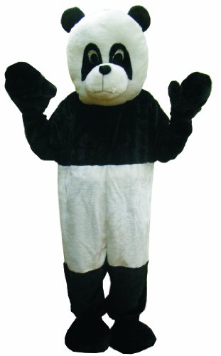 Dress Up America 475-Adult Pandabär-Maskottchen Schwarz-weisses Süsses PandabärMaskottchen Schwarzweisses Kostüm, Silber, Erwachsene Einheitsgröße (Taille: 152, Höhe: 191 cm) von Dress Up America