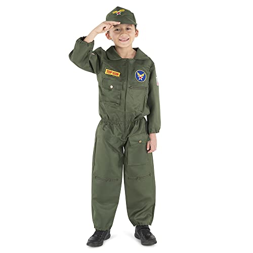 Dress Up America Top Gun-Kostüm – Kampfpilotenkostüm der Luftwaffe – Kampfpilotenkostüm aus dem 2. Weltkrieg für Jungen und Mädchen Dress Up America Top Gun-Kostüm – Kampfpilotenkostüm der Luftwaffe – Kampfpilotenkostüm aus dem 2. Weltkrieg für Jungen und Mädchen von Dress Up America