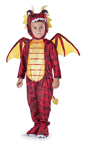 Dress Up America Unisex-Kinder-Drachenkostüm für Kinder – Roter Drache-Kostüm-Set für Mädchen und Jungen – Drachen-Anziehset für Kleinkinder von Dress Up America