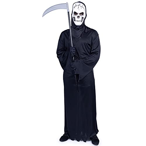 Dress Up America Unisex-Kinder Halloween-Reaper-Kostüm-Set für Herren Halloween-Reaper-Kostüm-Set für Herren – ideal für Rollenspiele und Spaß für Kinder von Dress Up America