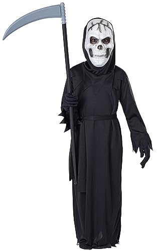 Dress Up America Unisex-Kinder Sensenmann-Kostüm für Rollenspiele – Halloween-Reaper-Kostüm-Set für Herren – Todeskostüm für Erwachsene von Dress Up America