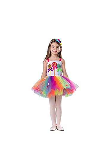 Dress Up America Candy-Kleid Kostüm für Kinder – Candyland Tutu verkleiden sich für Mädchen – Halloween Candy Kostüm für Kinder von Dress Up America