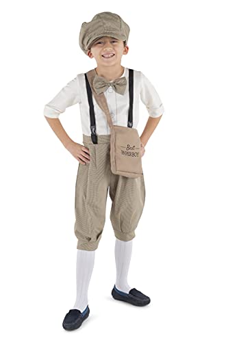 Dress Up America Zeitungsjungenkostüm für Kinder – Vintage-Verkleidungsset für Zeitungsjungen – Overall, Mütze und Tasche für Zeitungsjungen – Rollenspielkostüm für Kinder Dress Up America Zeitungsjungenkostüm für Kinder – Vintage-Verkleidungsset für Zeitungsjungen – Overall, Mütze und Tasche für Zeitungsjungen – Rollenspielkostüm für Kinder von Dress Up America