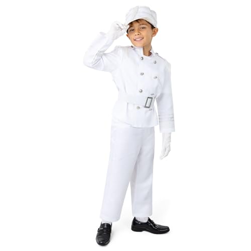 Dress Up America Weißes Blaskapellenkostüm Für Kinder – Tambourmajor-Uniform-Set – Spielzeugsoldaten-Set Für Jungen Dress Up America Weißes Blaskapellenkostüm Für Kinder – Tambourmajor-Uniform-Set – Spielzeugsoldaten-Set Für Jungen von Dress Up America