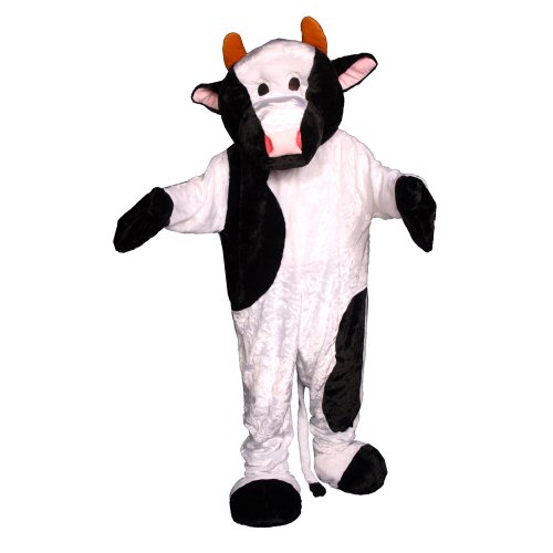 Dress Up America Weißes und schwarzes Kuhmaskottchen-Kostüm für Erwachsene - Erwachsene Einheitsgröße, mehrfarbig, einheitsgröße (taille 60 zoll, höhe 75 zoll) von Dress Up America