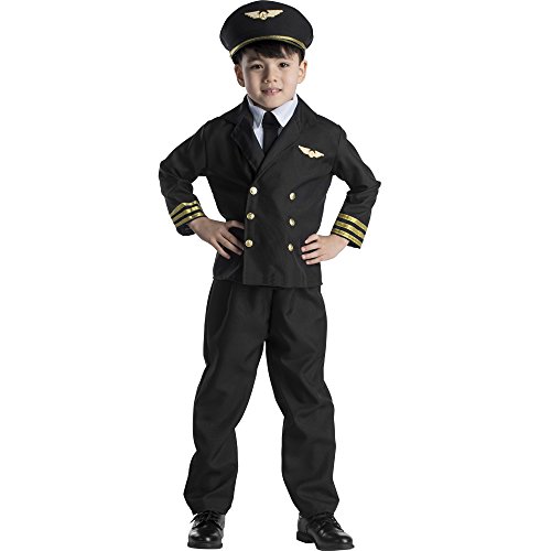 Dress Up America Pilotenkostüm für Jungen und Mädchen – Flugkapitänsuniform für Kinder – Rollenspiel- Piloten Kostüm Jungen - Verkleidung für Kinder von Dress Up America