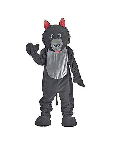 Dress Up America Erwachsene Schwarzer Wolf Maskottchen Kostüm - Erwachsene Einheitsgröße, Mehrfarbig, Einheitsgröße (Taille 60 Zoll, Höhe 75 Zoll) von Dress Up America