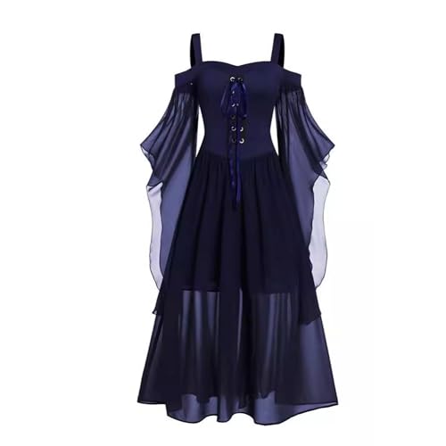 Dressnu Halloween Hexe Halfter Träger Big Swing Kleid Kleider Lange Kleider Dunkelblau 5XL Dressnu Halloween Hexe Halfter Träger Big Swing Kleid Kleider Lange Kleider Dunkelblau 5XL von Dressnu