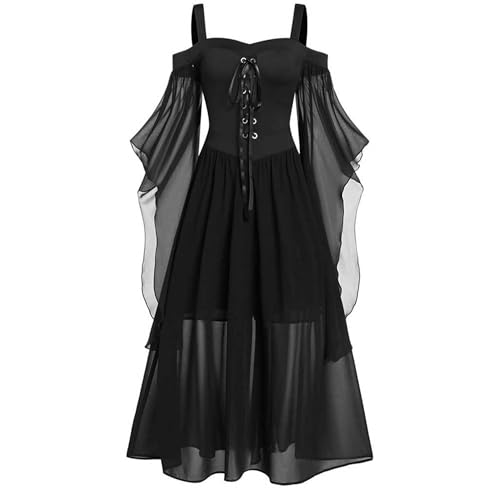 Dressnu Halloween Hexe Halfter Träger Big Swing Kleid Kleider Lange Kleider Schwarz 4XL Dressnu Halloween Hexe Halfter Träger Big Swing Kleid Kleider Lange Kleider Schwarz 4XL von Dressnu