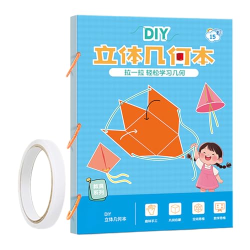 Dreuhuing 3D Geometrie Lernbuch - Lehrbuch Für Volumen Und Flächenberechnung - Flechtspiel Mit Schnur Für Jugendliche Mädchen Anfänger Homeschool Kindergarten Reise von Dreuhuing