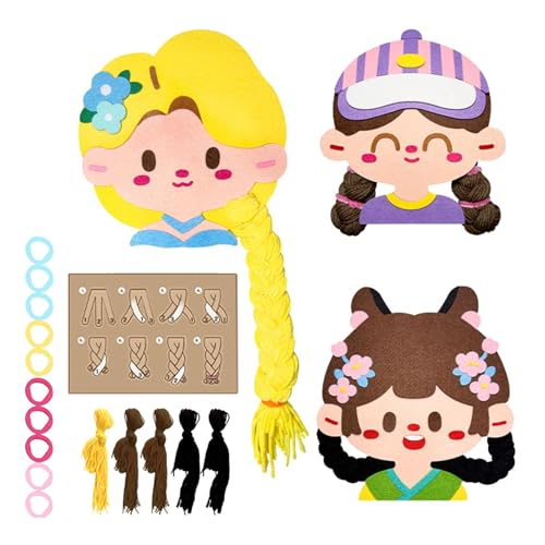 Dreuhuing Flechtspielzeug für Mädchen, Flechtbuch für Mädchen | Braid Princess Hair Busy Book Lehrmaterial - Sortierspielzeug, handgefertigtes motorisches Filz-Flechtspielzeug für Kinder Dreuhuing Flechtspielzeug für Mädchen, Flechtbuch für Mädchen | Braid Princess Hair Busy Book Lehrmaterial - Sortierspielzeug, handgefertigtes motorisches Filz-Flechtspielzeug für Kinder von Dreuhuing