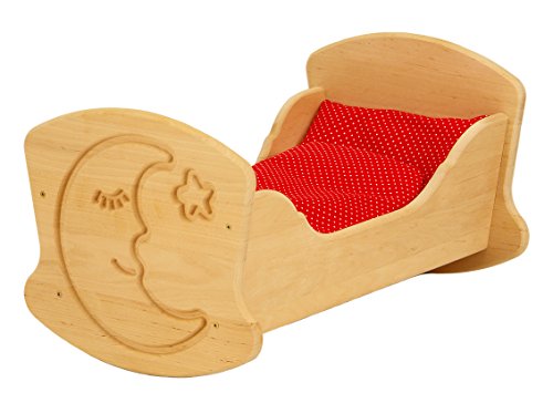 Drewart 3015 Puppenwiege Mond aus Erle massiv Holz, mit Bettwäsche Drewart 3015 Puppenwiege Mond aus Erle massiv Holz, mit Bettwäsche von Erst-Holz