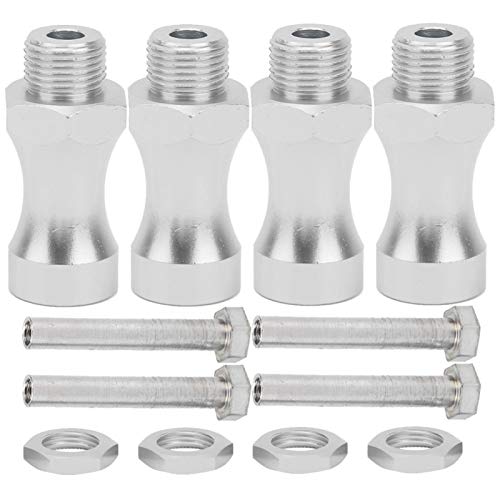 Drfeify 12-teiliger RC-Verlängerungs-Radnabenadapter, langlebiger Aluminiumlegierungs-12-mm- bis 17-mm-Radnabenadapter Early Education yizhi Toy für 1/10 bis 1/8 RC-Modellauto-Upgrade-Teil(Silver) von Drfeify