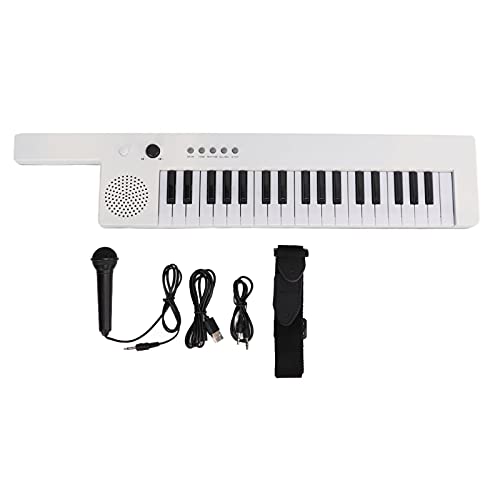Drfeify 37 Tastatur Klavier, Tragbare Elektronische Gitarrenorgan mit Mikrofon für Anfänger Kinder (BF-3755 weiß) von Drfeify
