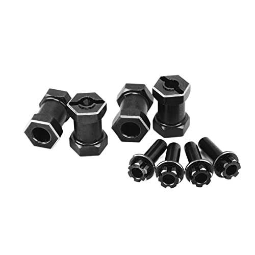 Drfeify 4PCS CNC Aluminiumlegierung 12 Mm RC -Hex -Hex für 1/10 Crawler, Arbeitgeber von Redilla für Redilla für Par (Black) von Drfeify