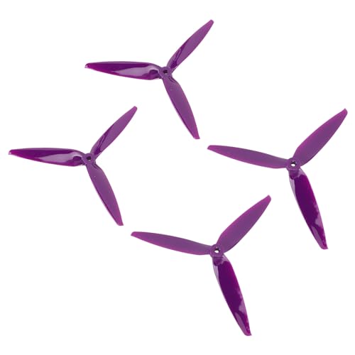 Drfeify 4PCS Polycarbonat 7040 -Blatt-Propeller mit 3 Blättern für 7-Zoll-8-Zoll-RC-Drohnen, CW- und CCW-Propeller-Set, Entwickelt für Renndrohnen (Purple) von Drfeify