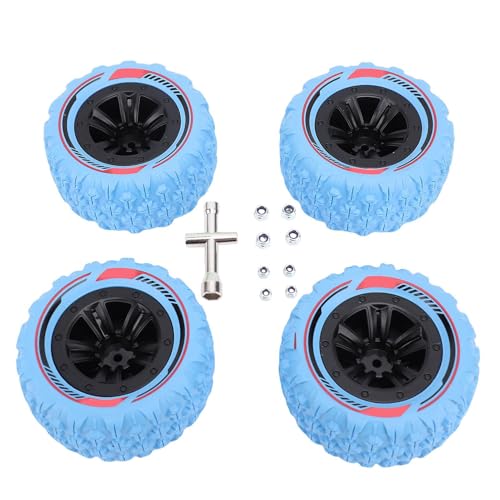 Drfeify 4PCS -Skala Offroad -Reifen 12mm Hex RC Car Crawler Reifen Setzen Sie Zubehör für 1/14 1/16 RC -Auto (Blue) von Drfeify