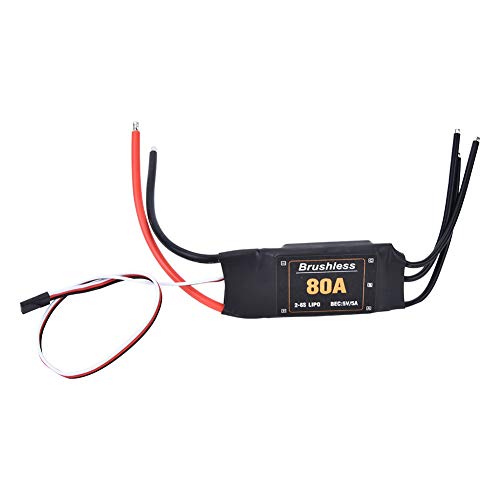 Drfeify Elektronischer Drehzahlregler, 80A Brushless ESC Fernbedienung ESC RC Car ESC mit DREI Startmodi 2-6S von Drfeify