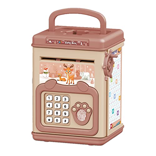 Drfeify Fingerabdruck-sichere Passwort-Münzbank, Manuelle Rolle, Sprachaufforderung, Pädagogisch, und Mädchen (PINK) von Drfeify