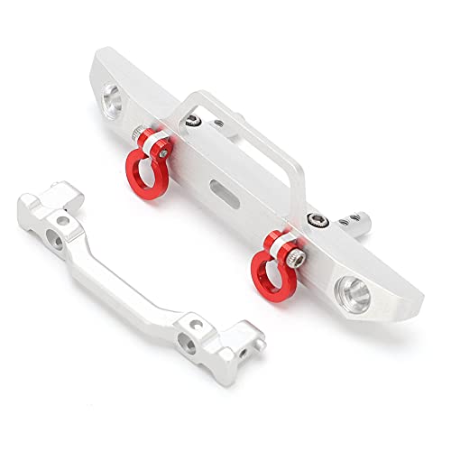 Drfeify Hochwertige Schwarze RC -Frontstoßstange mit Baugruppe für SCX24 90081 Axial, Stabile Leistung und Einfacher Ersatz für Fernbedienungsautos (Silver) von Drfeify