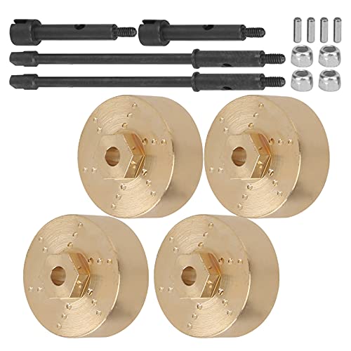 Drfeify Hochwertiges Messing Gegengewichtssatz + Langlebige Erweiterte Achse für Axiale SCX24 90081 1/24 RC-Auto, Verbesserung der RC-Autoleistung für Hobbyisten, Golden von Drfeify