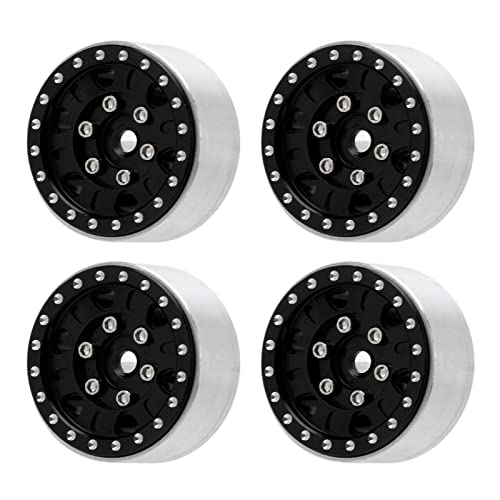 Drfeify Hohe Genauigkeit RC Rad Hub -Hub -Bündel für Axiales SCX24 1/24 RC Auto, Reduziert die Schwerkraft, 4 PCs Perlen Schloss für Auto Upgrade Projekte (Black) von Drfeify