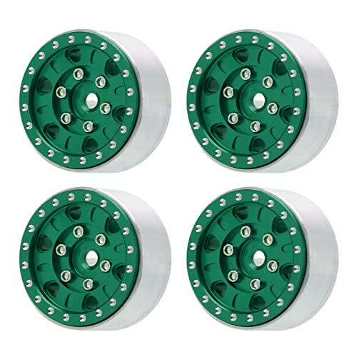 Drfeify Hohe Genauigkeit RC Rad Hub -Hub -Bündel für Axiales SCX24 1/24 RC Auto, Reduziert die Schwerkraft, 4 PCs Perlen Schloss für Auto Upgrade Projekte (Green) von Drfeify