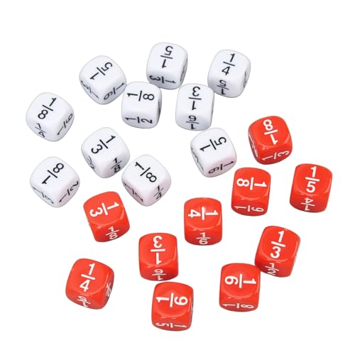Drfeify Intelligenzentwicklungsfraktion Würfel Set mit Interaktiver Lernfunktion für Verschiedene Bildungsspiele 20pcs Rot Weißes Kunststoffmaterial von Drfeify