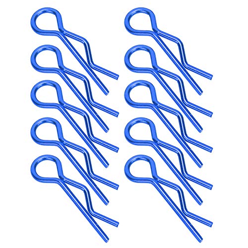 Drfeify Karosserie-Clips, 10-TLG. 7-mm-universal-car-car-Shell-Clip R-förmige Metall-Body-Clips-stifte für 1/5 1/6 /8/10 RC-CAR und Die Misten Ferngesteuterten Autos (Blue) von Drfeify