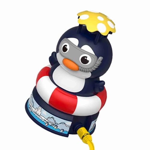 Drfeify Kids Fountain Rotation Sprinkler - Lustiges Wasserspiel Außenspielzeug mit Hoher Sprühhöhe - für das Spritzen und Badezeit für , Bauchmaterial, Material (Pinguin) von Drfeify