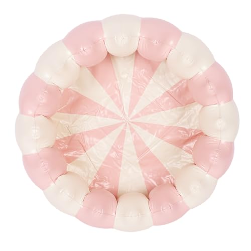 Drfeify Kleiner Aufblasbarer Pool, Kleinkind Aufblasbarer Pool PVC Tragbare Blow -Up -Ballspielgrube für die Schwimmparty Im Freien Im Freien (gestreift rosa) von Drfeify