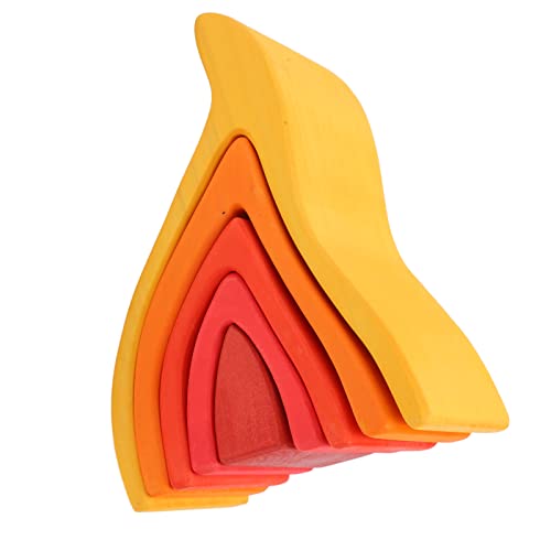 Drfeify Mystik/Fantasie -Holzstapler für das Spiel für 3+ Jahre - 5PCS Fire Block Building Toys für Offenes Spiel Drfeify Mystik/Fantasie -Holzstapler für das Spiel für 3+ Jahre - 5PCS Fire Block Building Toys für Offenes Spiel von Drfeify