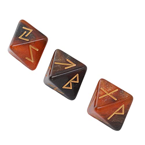 Drfeify Polyedrisches Würfel-Set, 3-Teiles Rilles Rilles-Würfel-Set 8-Seitiger Sternehimmel Mysteriöser Buntter Würfel (schwarzes Gold) von Drfeify