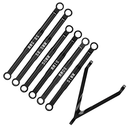 Drfeify Precision Aluminium -Stangenverbindungs ​​-Kit für den Axialen Pneumatischen Stab von SCX24 1/24 RC, Exquisite -Suspensions Suspensions Links für Lüfter (Black) von Drfeify