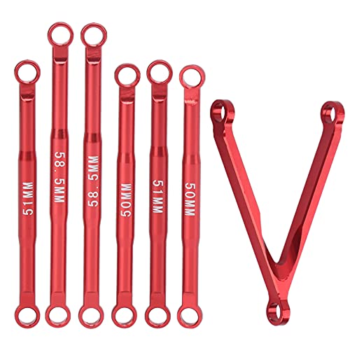 Drfeify Precision Aluminium -Stangenverbindungs ​​-Kit für den Axialen Pneumatischen Stab von SCX24 1/24 RC, Exquisite -Suspensions Suspensions Links für Lüfter (Rot) von Drfeify