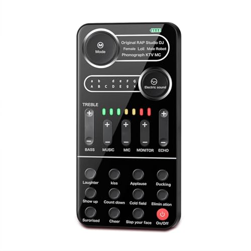 Drfeify Professionelle Handheld -Live -Soundkarten Set mit 9 Soundeffekten Effekt Maschine für Computerspiele, Tragbarer Sprachwechsler von Drfeify