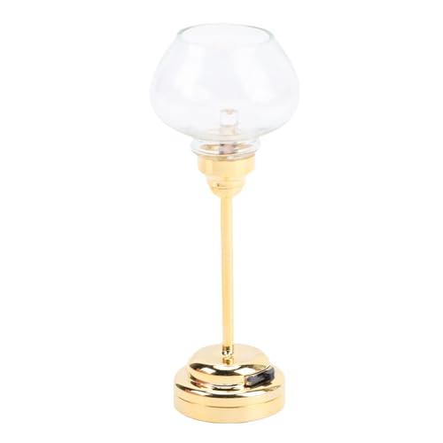 Drfeify Puppenhauslichter, Miniaturrealistische Deckenleuchte mit Einschalter für 1:12 Puppenhausdekoration (Gold) von Drfeify