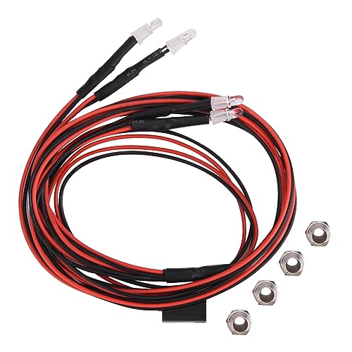 Drfeify RC-Auto-Licht, 4 LED-Leuchten, RC-Scheinwerfer, RC-Zuubehör für Modell-Drift-Auto, Schwarz + Rot von Drfeify