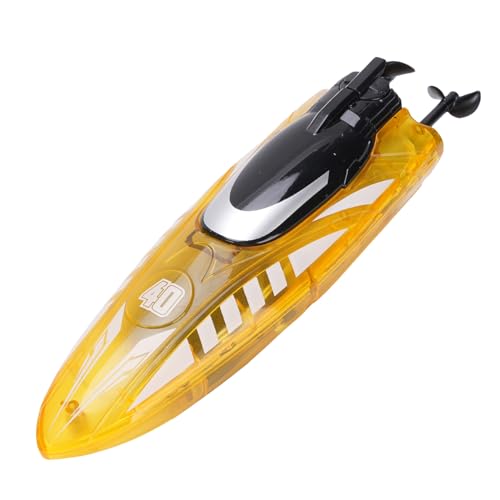 Drfeify RC -Boote für Erwachsene, Doppelseitiges Fahren mit Abbauchplastik -Fernbedienungsboot mit Wasserdichtem Motor und Licht (Yellow) von Drfeify