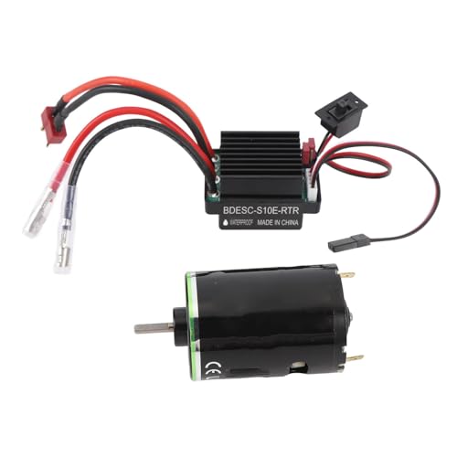 Drfeify RC-Bürstenmotor-ESC-Set, 320 A ESC 5 V 2 A BEC Vorwärts-Rückwärts-Geschwindigkeitsregelungsmotor, Wasserfester Motor für 1/10 RC Crawler Car (27T) von Drfeify