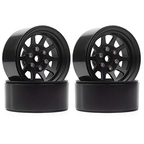 Drfeify RC Car Metall Wheel Wheel Hub Kee-Resistant 90046 Fernbedienungsspielzeug Weiß für Axiale SCX10 4pcs für Passen (Black) von Drfeify