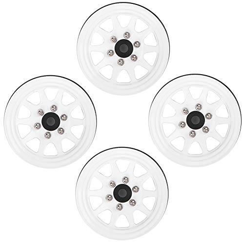 Drfeify RC Car Metall Wheel Wheel Hub Kee-Resistant 90046 Fernbedienungsspielzeug Weiß für Axiale SCX10 4pcs für Passen (White) von Drfeify