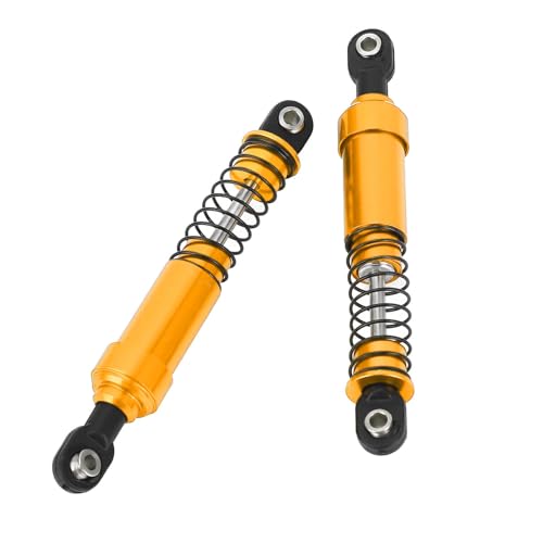 Drfeify RC-Car-Stoßdämpfer-Set, 85-mm-Dämpferset aus Aluminiumlegierung und Metall mit Feder für SCX10 1/10 RC-Car-Modell (Gold) von Drfeify