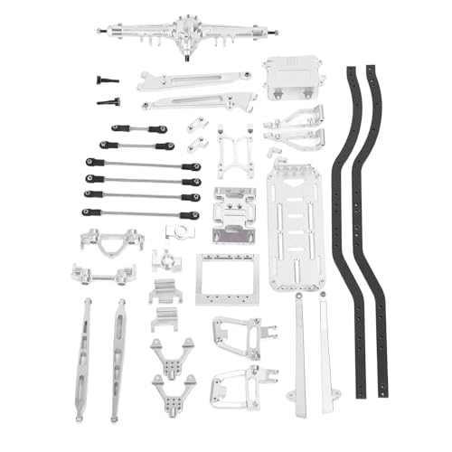Drfeify RC-Chassis-Rahmensatz, Aluminiumlegierung RC-Chassisrahmen mit Stoßdämpfern für SCX10 2-Rad-RC-Crawler-Autos von Drfeify