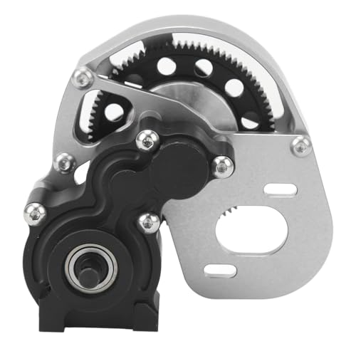 Drfeify RC-Getriebebaugruppe aus Aluminiumlegierung, Hochleistungsgetriebe, Sperrdifferenzial, 87-Zahn-Stirnradsatz aus Stahl für Axial SCX10 SCX10 II (Silver) von Drfeify