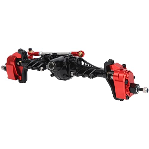 Drfeify RC -Lenkstange Vorderer Achsen Aluminiumlegierung für Axiale Capra 1.9 UTB Praktische und Coole Ergänzung für Fernbedienungs -Crawler Enthusiasten (Schwarz Rot) von Drfeify