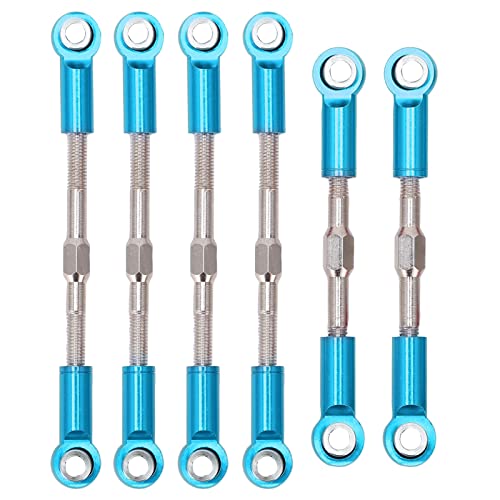 Drfeify RC Metal Pull Rod Lenkungsbindungen Leichtes Gewicht für Wltoys 144001 124018 124019 RC -Auto Upgrade -Teile Lüfter Aluminiumlegierung (Blue) von Drfeify