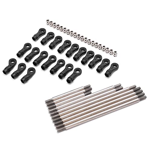 Drfeify RC -Metallverknüpfung Die Stange der Extraktionsstange für, mit Dem Verschleiß -resistenten Edelstahl für das Update des Fernbedienungsautos, 10 PC Kugelkopf Enthalten von Drfeify