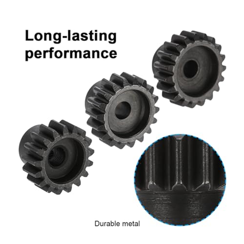 Drfeify RC Motor Ritzel, 17t, 18t, 19t, 20t, 21t, 22t M1 5mm RC Auto Getriebe Motor Getriebe Teile für 1/8 LKW-Auto, Schwarz (20t-22t (20T-22t) von Drfeify