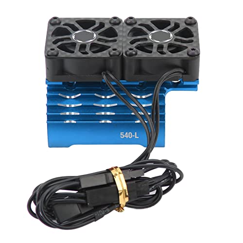 Drfeify RC-Motorlüfter-Kühlkörper, Dual-Lüfter, für 540 550-Motor, 28000 U/min, 8, 4 V, für Alle 1/8 1/10 Ferngesteuerten Fahrzeuge (Blue Drfeify RC-Motorlüfter-Kühlkörper, Dual-Lüfter, für 540 550-Motor, 28000 U/min, 8, 4 V, für Alle 1/8 1/10 Ferngesteuerten Fahrzeuge (Blue von Drfeify